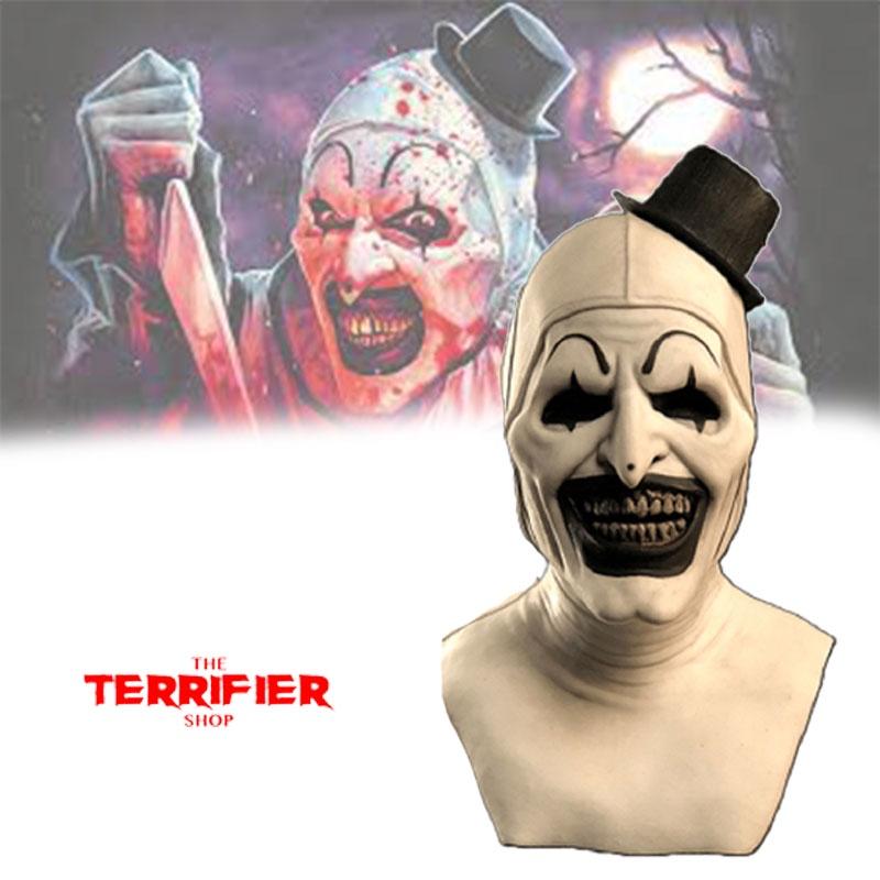 Gruselige Halloween-Clownmaske Kopfschmuck für Cosplay und Partys Schreckliches weißes Latex