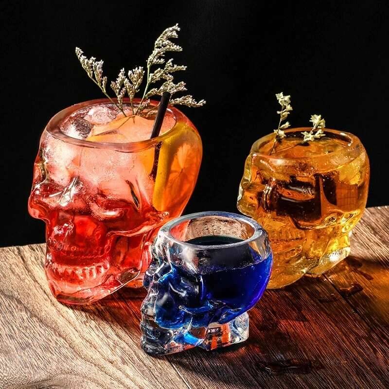 Creative Skull Shot Glass Whiskey Party Wine Beer Vaso Coffee Cup Bar Whisky Glass Transparent Glasses Vodka Cups Drinkware