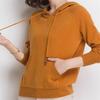 Classic sweater jacket knitted top spring and autumn long sleeves solid color versatile casual shoulder sleeves hooded sweater women's