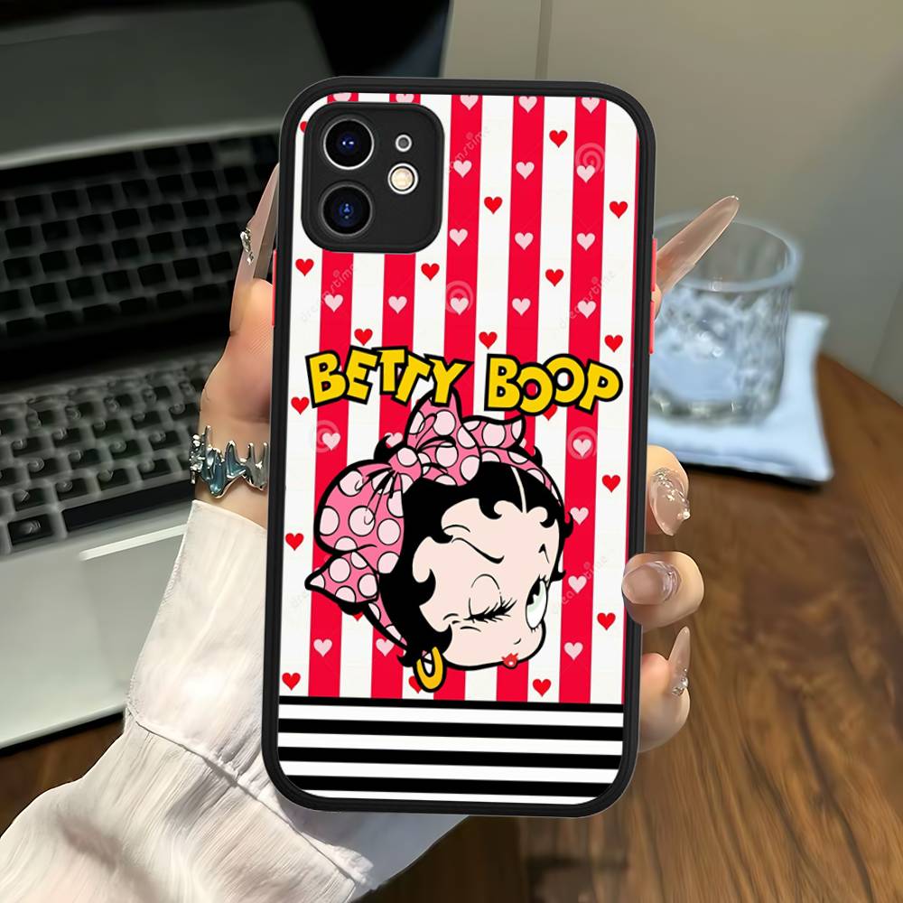 B-Betty-Cute-B-Boop Anime Phone Case For iPhone 16e 16 15 14 13 12 11 Pro Max X XS Max Plus Matte Clear