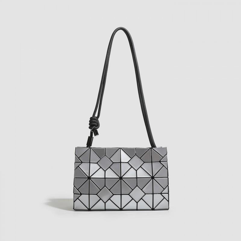 Minimalist Geometric Quilted Tofu Bag Womens
