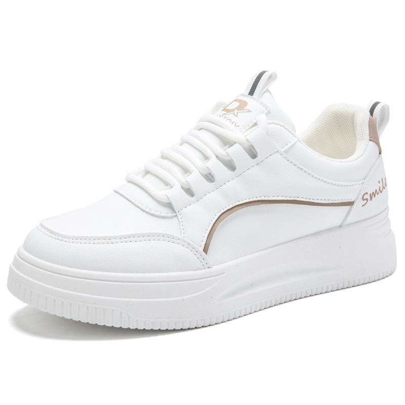 Women's 2024 Spring Thick-Soled White Fashion Sneakers