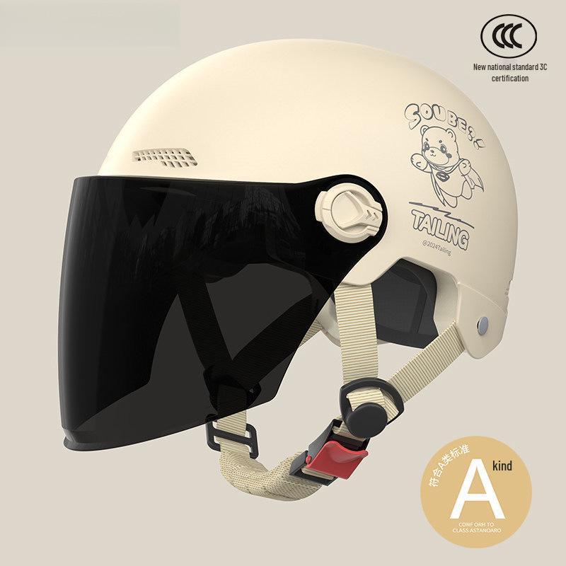 3C Certified Unisex Electric Motorcycle Helmet: All-Season, Sun-Protective, Half-Helmet for Safety