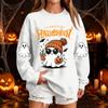 Women's Halloween Neck Sweatshirt Casual Print Pullover