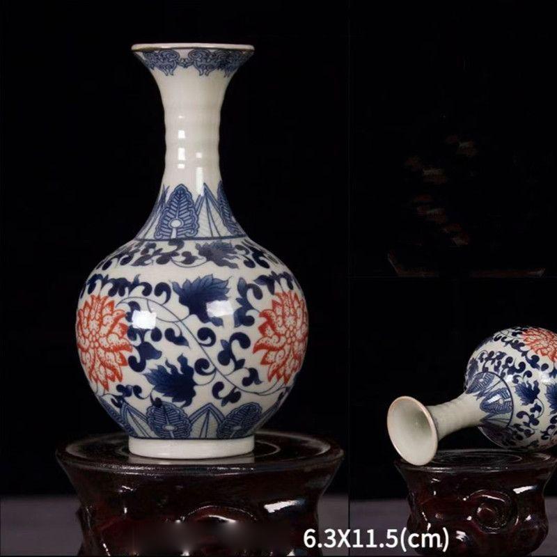 Enamel Flower Vase Decoration New Chinese Retro TV Cabinet Decoration Ceramic Minimalist Chinese Flower Arrangement Vase ZF517