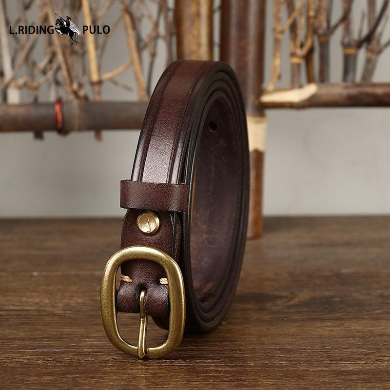 Retro Ins Style Pasek dla Kobiet Modny i Wszechstronny Skóra Naturalna Licowa Skóra Krowia Dekoracyjny Cienki Pasek