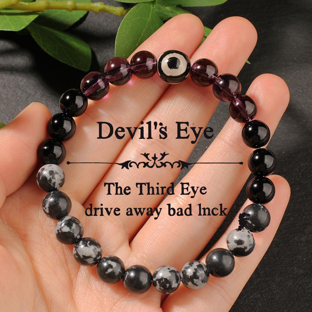 Retro bead string, blue devil's eye, imitation blue tiger's eye stone beaded stone bracelet.