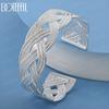 925 Sterling Silver 27mm Interwoven Mesh Bracelet Fashion Wedding Jewelry