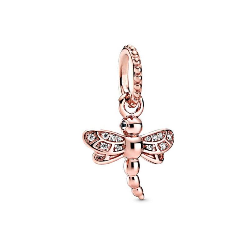 NEUER Rosegold Familienliebe Charm Anhänger Perle Blume Herz Clip Passend für Silberarmband DIY Schmuck Geschenk für Sie