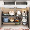 Retractable Under-Sink Storage Rack & Organizer 