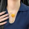 Elegant Peony & Tassel Necklace: Vietnamese Sand Gold, Chinese Style, Three Golds Flower Set for Women's Weddings