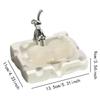 Porcelain Soap Dish Case with Bunny Figurine Light Luxury Decorative Sturdy