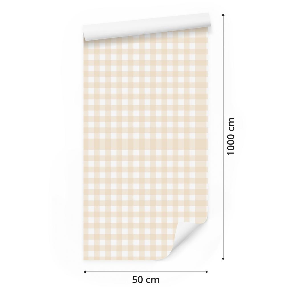 Wallpaper Fabric Pattern White and Cream for Living Room and Bedroom 50x1000