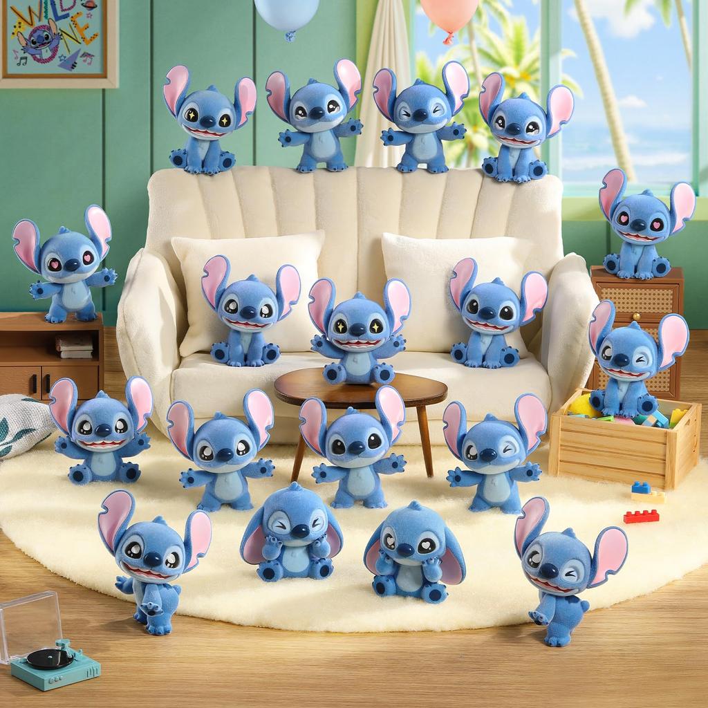 TOP TOY Disney "Mini Fluffy Stitch" Series [Assorted Box of 30] Blind Box Figures, Soft Vinyl Toys, Gift, Birthday Present, Disney Character
