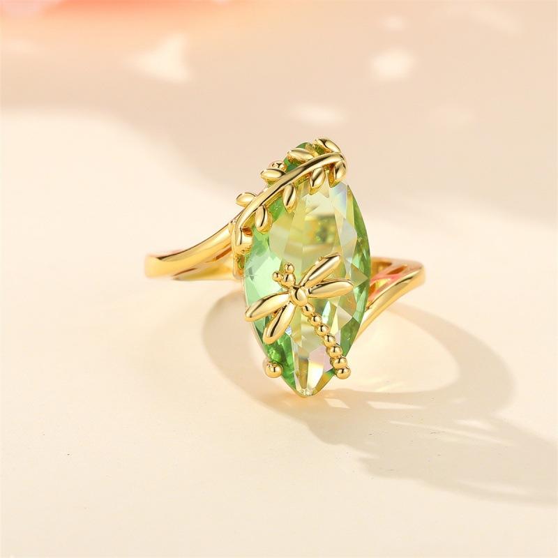 Wish horse eye dragonfly touch water ring simple niche elegant ring ring No. 5