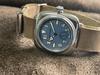 M.R.M.W. Military Watch, California Dial Watch, Smoky Blue, with Brown Crazy Horse Leather Strap