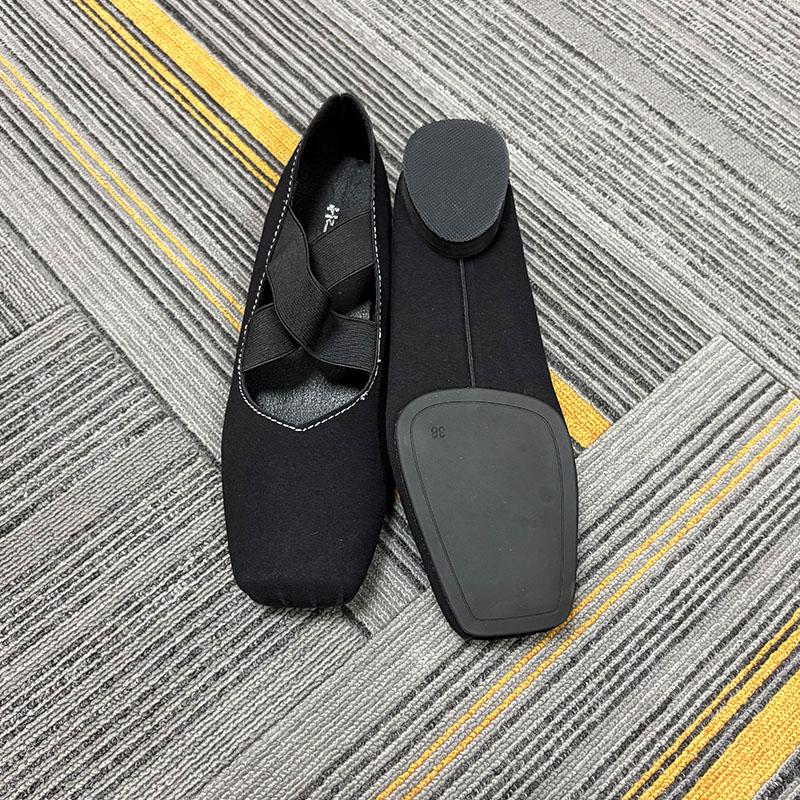 Fashion Fashion Elastic Band Footwear Low Heel Ballet Flats Shoes For Women Soft Female Shallow Ladies Heeled Pumps Slip On Shoes