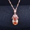 Exquisite Morganite Necklace for Women with Sparkling Oval Ruby Pendant Elegant Jewelry Gift