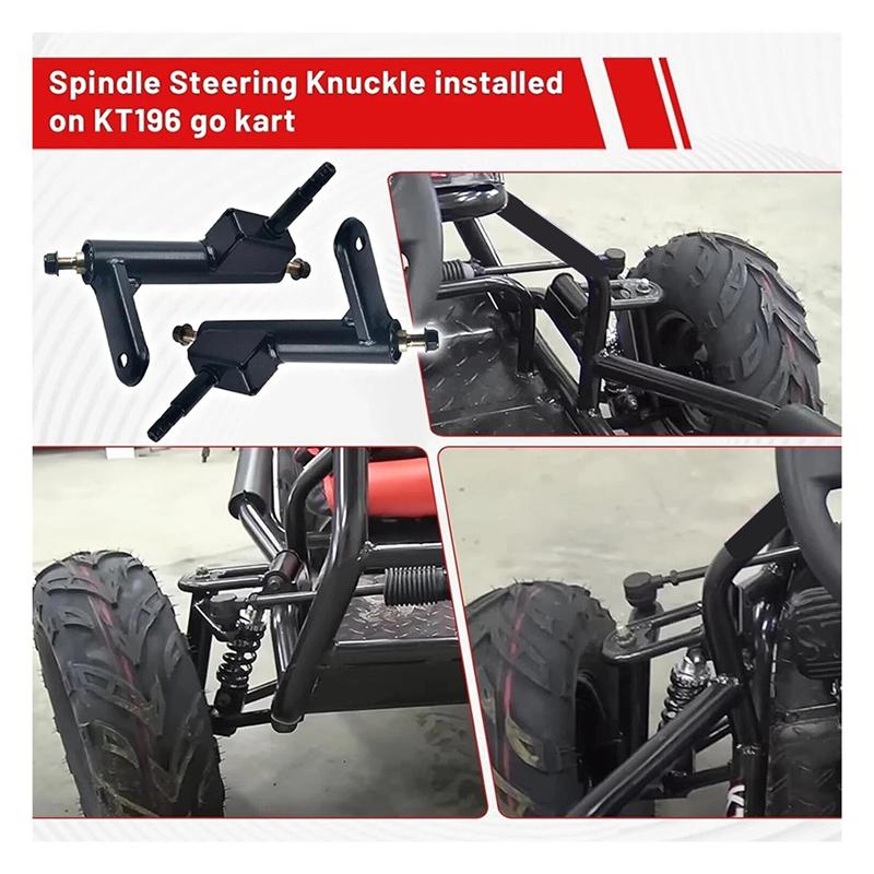 For  KT194, KT196, Kt196cc 6.5 Hp Go Kart Quad Parts- 1 Pair Spindle Steering Knuckle Shaft Bearing