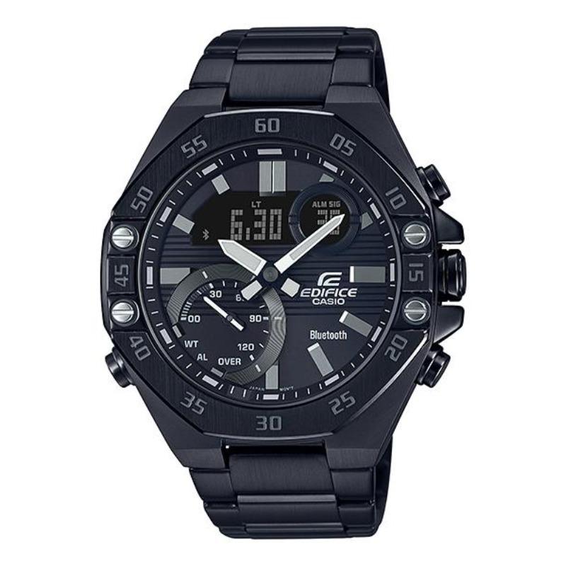 Casio Edifice Men s Stainless Steel 100M Water Resistant Quartz Watch ECB-10YDC-1A чёрный