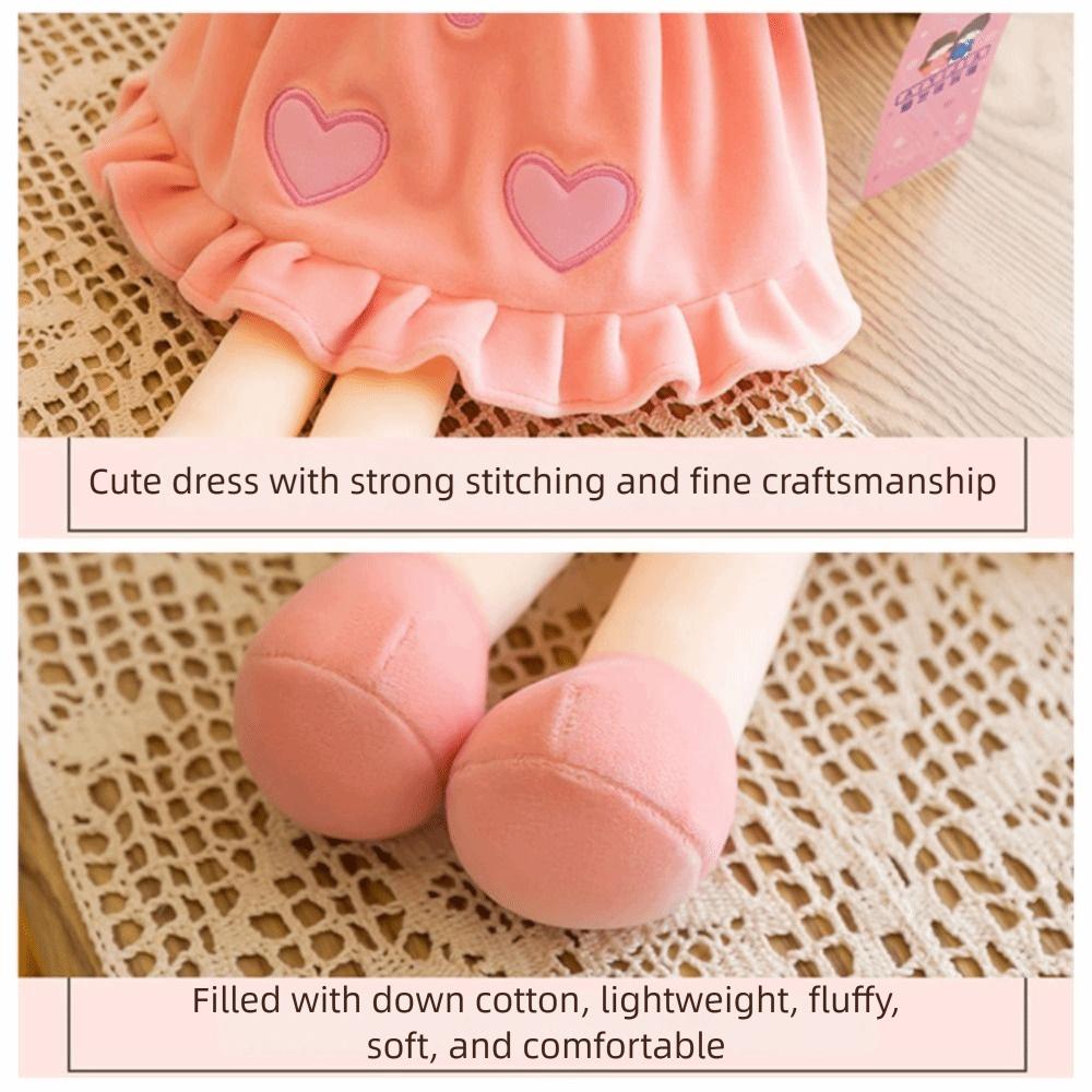 Cozy Cuddle Soft Plush Baby Doll Girl with Hat Skirt Plush Baby Doll Cute Sweetheart Rag Doll Gift