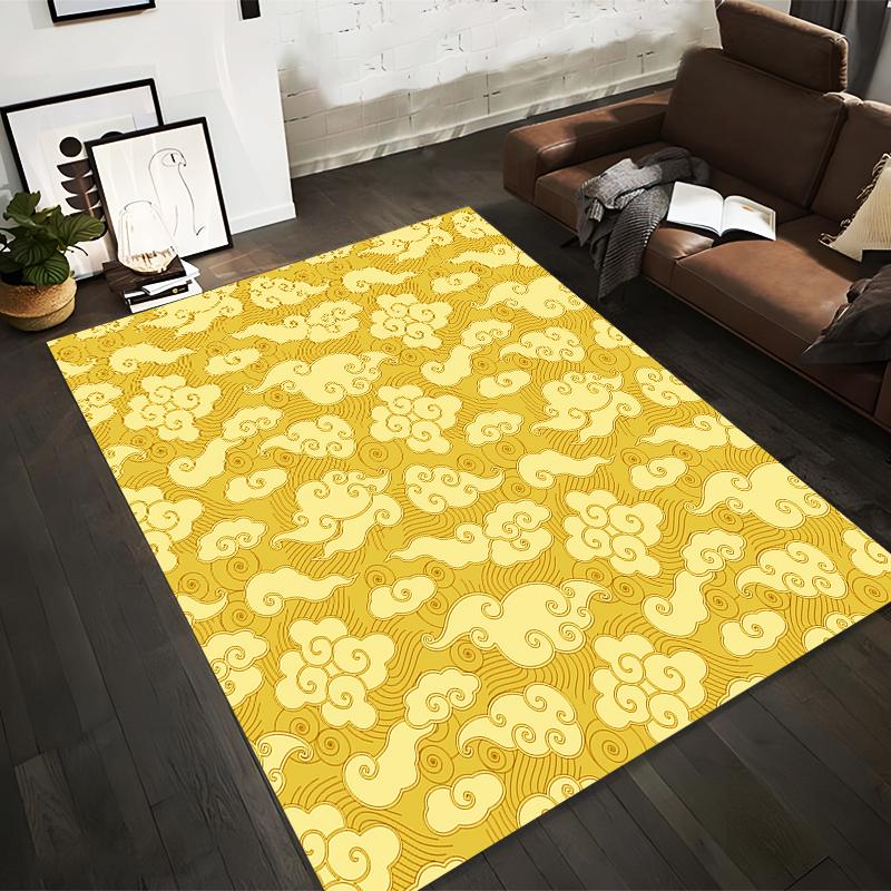 Cloud Pattern Vintage Style Rug Non-slip rug suitable for living room and bedroom sofas
