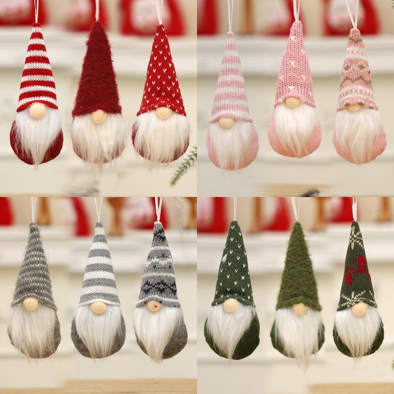 3 Stück Gesichtsloser Puppe Gestrickte Wichtelpuppe Geschenke Weihnachten Frohe Weihnachten Dekorationen Zuhause Neujahr Weihnachtsbaumschmuck Anhänger