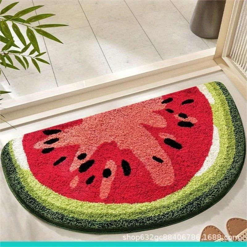 Wool Fruit Shaped Bath Rug Non Slip Restroom Mat Gentle Decorative Floor Carpet designed for Bedside Living Room Nursery