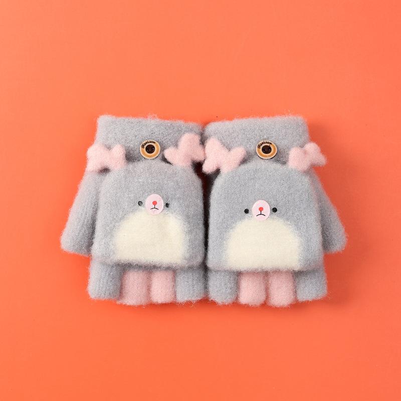 Neue Xuehuaxiu Kinderhandschuhe zum Warmhalten Kindergarten Baby niedliche Cartoon Klappstrickhandschuhe Großhandel