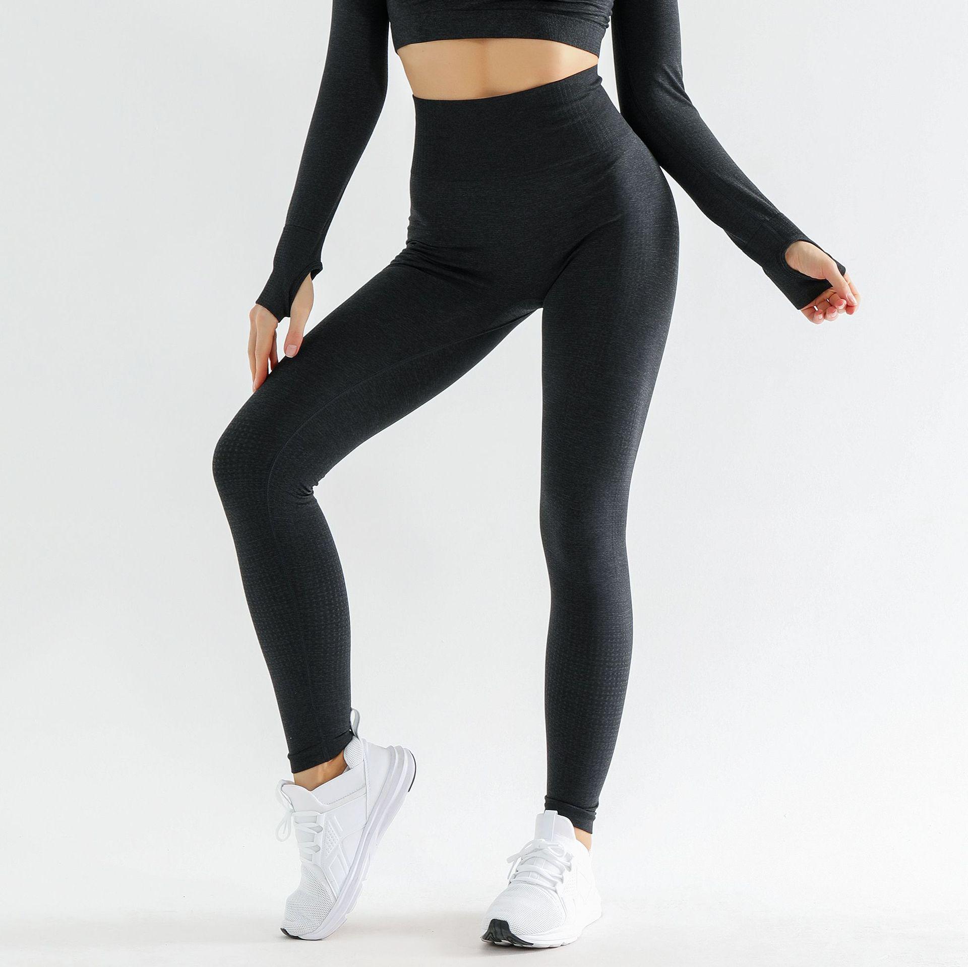 

Летний бесшовный комплект для йоги в горошек: Женские быстросохнущие шорты, футболка и длинные брюки для бега и фитнеса Medium