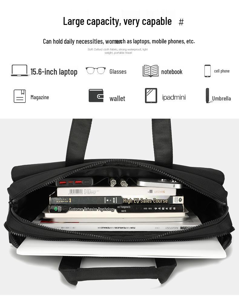 Men's Casual Oxford Multi-Layer Travel Briefcase - Large Capacity Laptop & Business Handbag