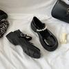 Luxury Girls Chunky Platform Mary Jane Shoes Buckle Strap Thick Heels Pumps Single Shoe Woman Black Patent Leather Lolita Shoes