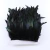1 Meter Balck Rooster Hair Natural Feathers  Trim Fringe 13-18cm Ribbon for Sewing Clothing Party Decorations Craft Accessories