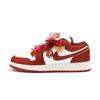 Air Jordan 1 Resistenti allo Scivolamento Resistenti all'Abrasione Basse Scarpe da Basket Vintage Donna Rosse FJ3465-160(Team746-)