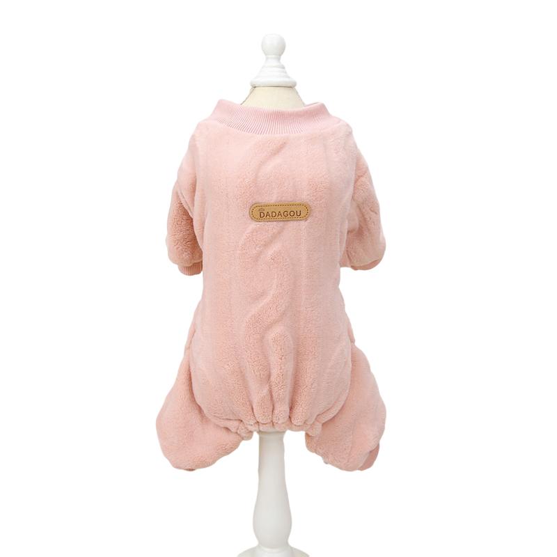 

Теплый флисовый комбинезон для собак, пижама для маленьких и средних собак, одежда для кошек, чихуахуа, йоркширского терьера, пальто для ши-тцу, наряды для мопсов и пуделей 2XL розовый