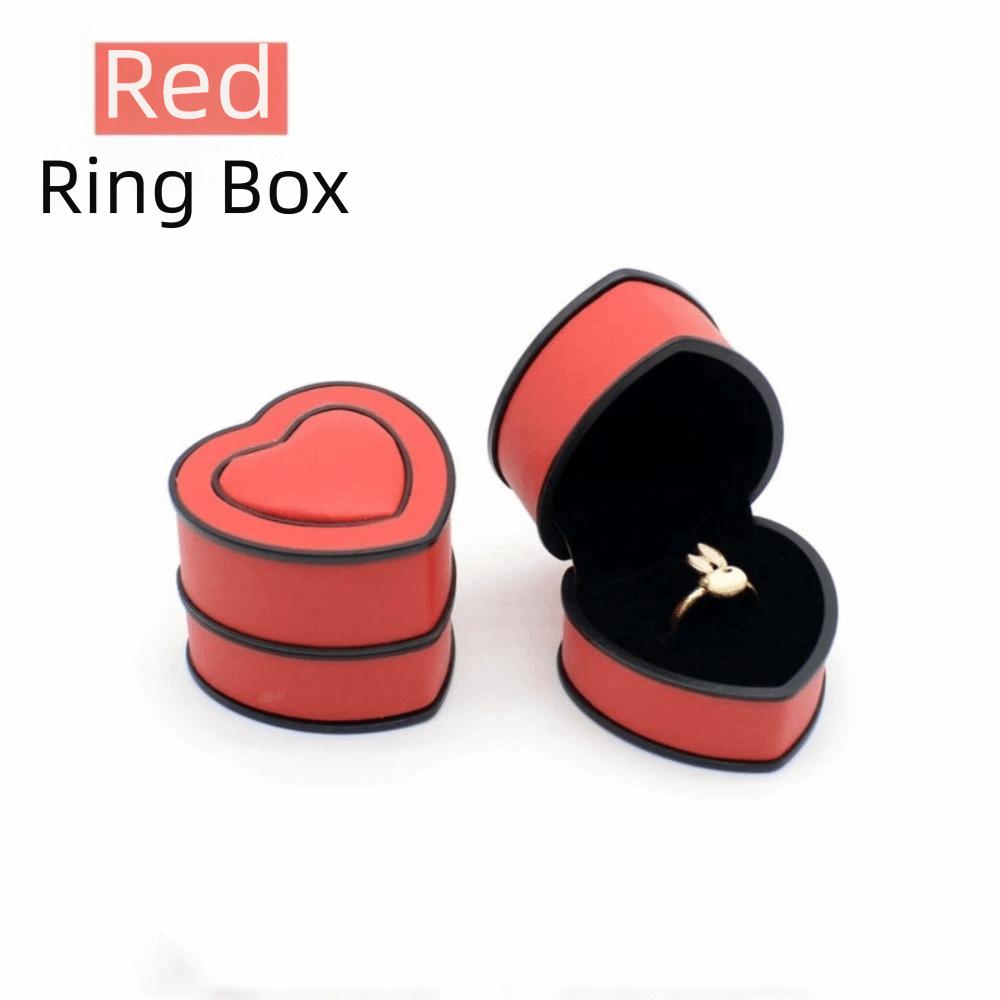 Heart-shaped Gift Packaging Box PU Leather PU Leather Box Exquisite Storage Box  Holiday Presents Ring Box-R