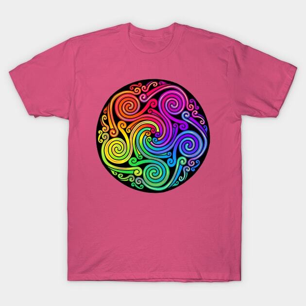 Celtic Rainbow Spirals Made in Australia USA TShirt S5XL Unisex T-Shirt XXXL