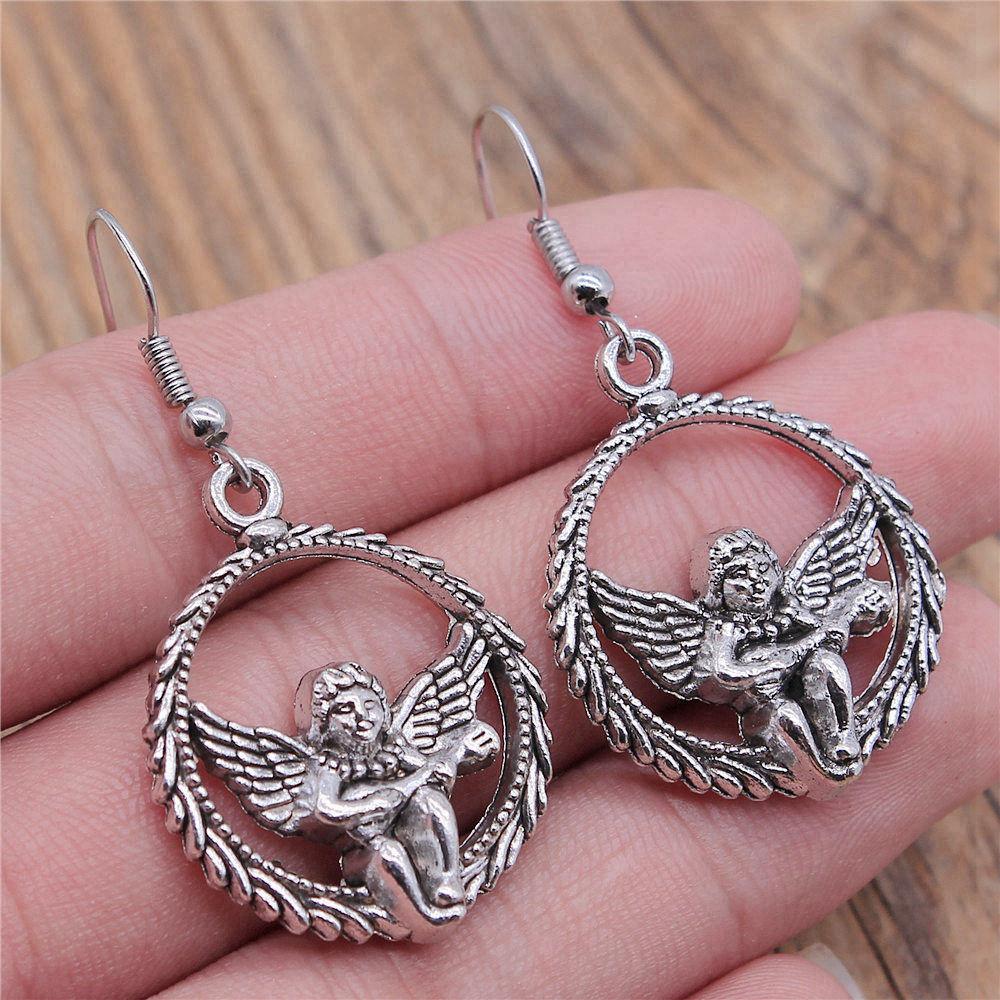 Drop & Dangle Earring Angel Wings Kids' Jewelry MaterialsEarring Size 18x19mm QE002