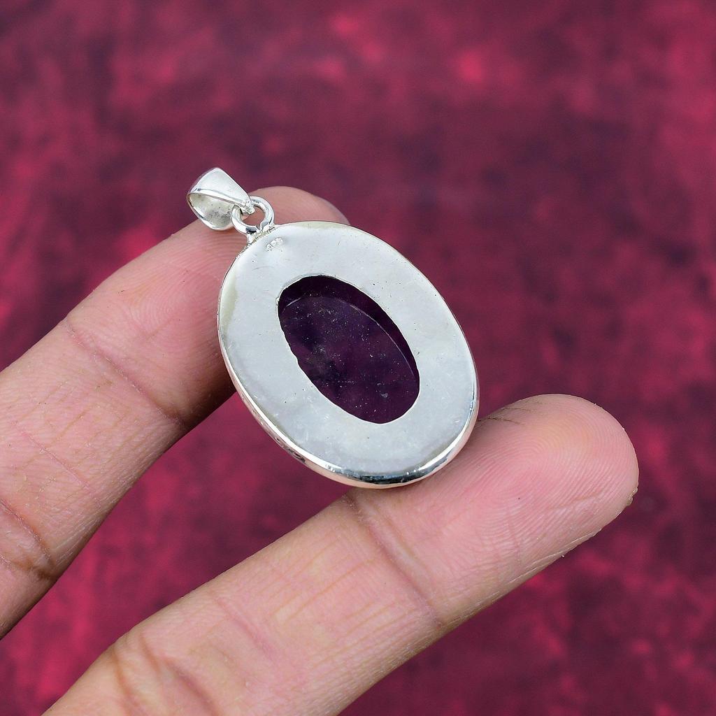 Přívěsek s ametystem Šperky z drahých kamenů, Přívěsek z masivního stříbra 925, Dárek pro ženy Ručně vyrobený přívěsek