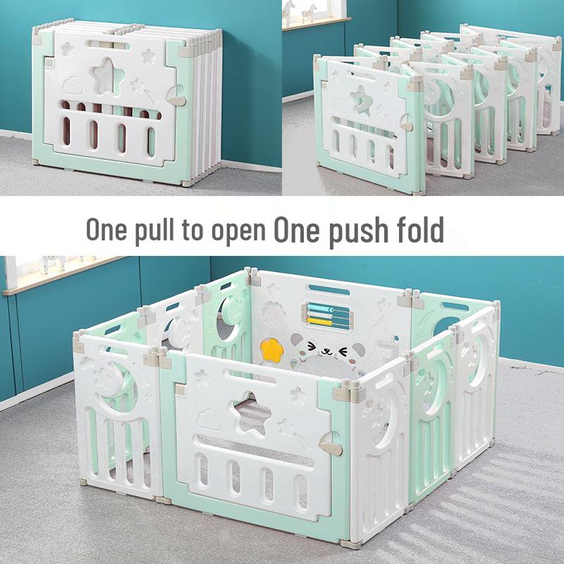 Folding Children's Playpen: Indoor Playground & Baby Crawling Mat with Safety Walker Guardrail