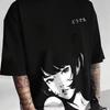 Men's Versatile Manga Cartoon Girl Pattern Printed Round Neck T Shirt for Summer, New Unisex Casual T Shirt