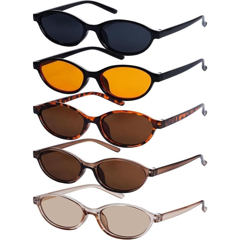 5 Pairs of Vintage Oval Women s Sunglasses Y2K Trendy UV Protection Sunglasses Outdoor Glasses Vintage Sunglasses