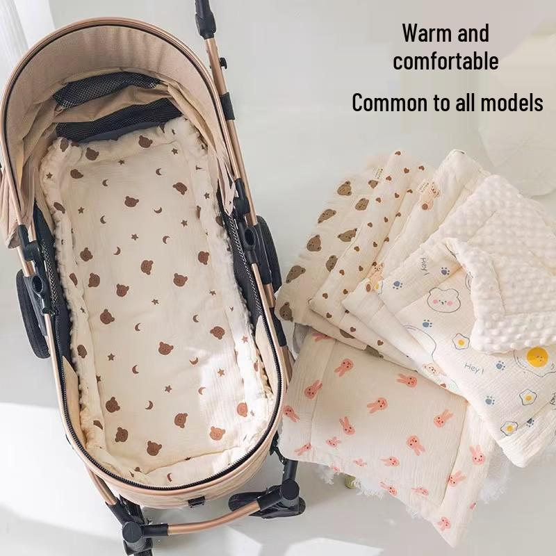 Soft Cotton Velvet Baby Stroller Seat Cushion for Autumn & Winter