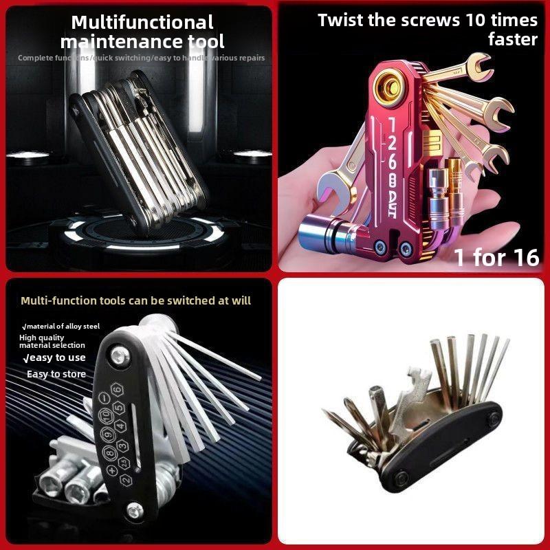 Multifunctional Folding Screwdriver Hex Wrench Set, Universal Household Combination Tool 1set