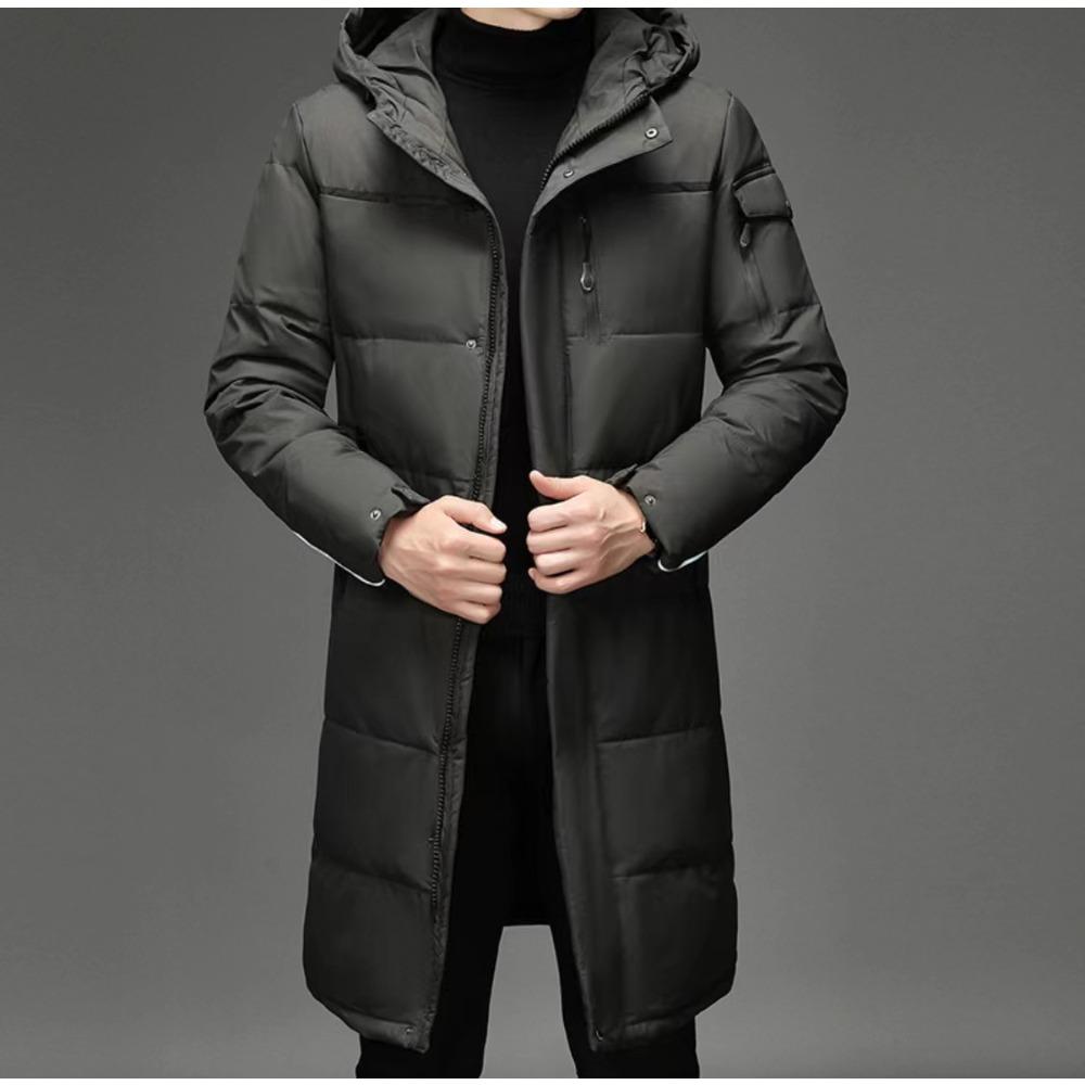 Down jacket men's jacket dad wear long work clothes over the knee thickened middle-aged and elderly outdoor