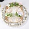Floral Napkin Rings Artificial Rosemary Napkin Rings Farmhouse Wooden Napkin Holders Rustic Faux Flower Rings for Wedding Dining