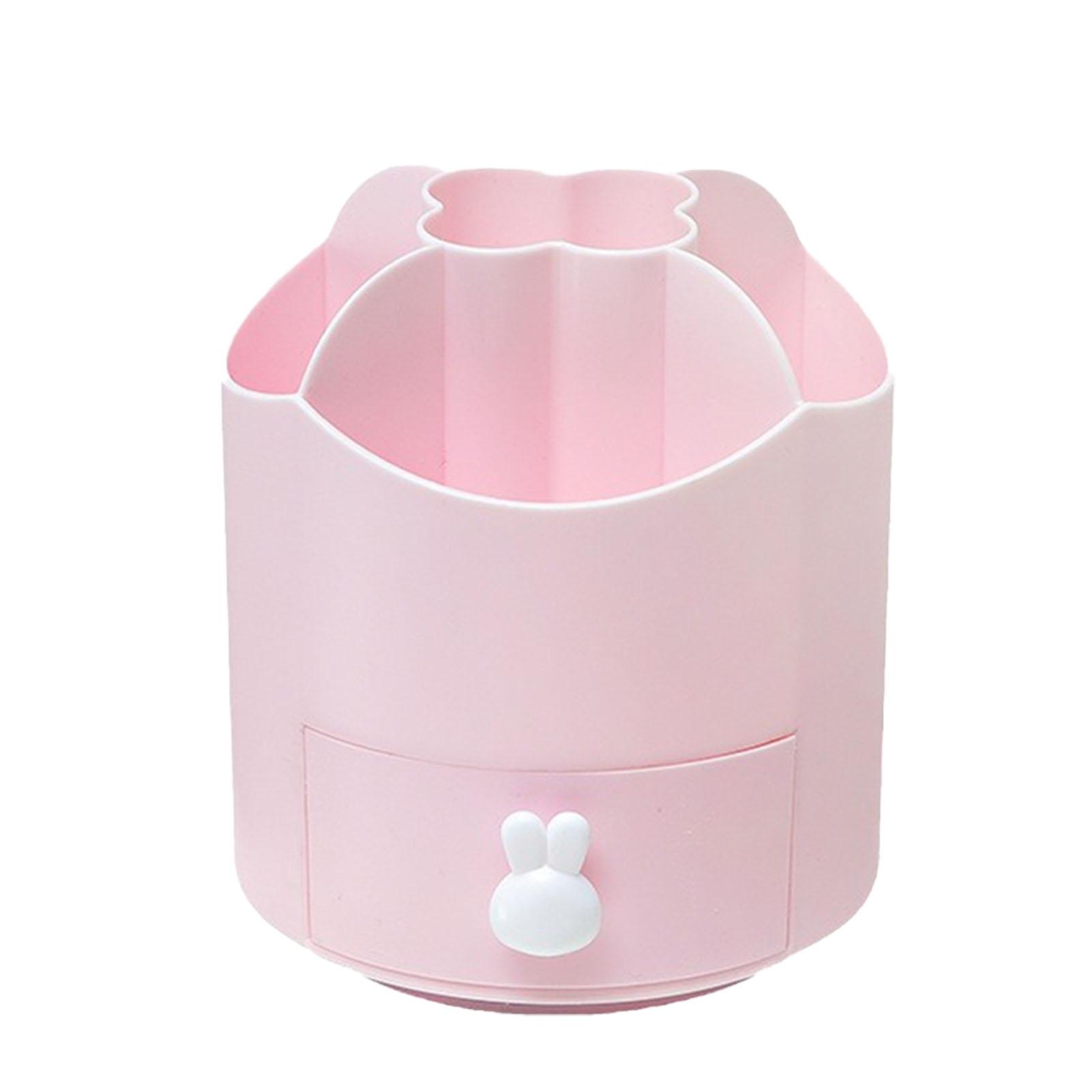 

Подставка для карандашей, вращающаяся на 360 градусов, милая, большой вместимости, многофункциональный органайзер для стола для офиса розовый