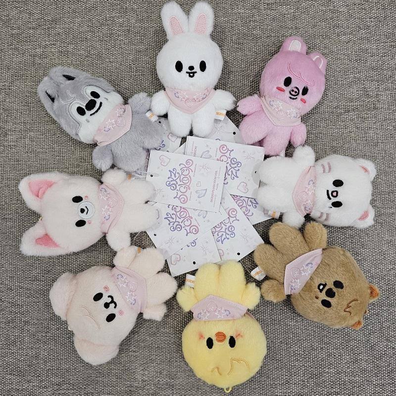 Plush Keychain Stray Kids Plush Toy Water Scarf Bean Eye Felix Plush Keychain Male and Female Fans Birthday Gift