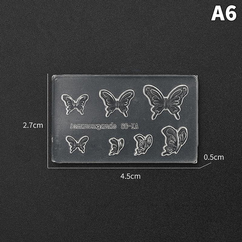 

Силиконовые формы для ногтей Штамп Многоразовые Шармы для ногтей Инструменты для ногтей Стереоскопические Декоративные Аксессуары Рельефная Наклейка Бабочка as the picture
