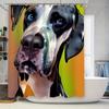 Creative Watercolor Dog Bathing Room Decor Shower Curtain Waterproof Bathroom Home Decoration Wall Hanging Art Print In Blue Bla